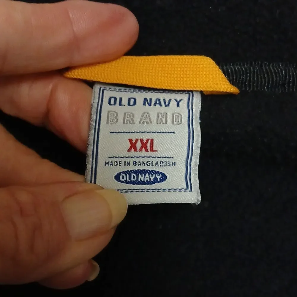 ❄️Old Navy Black Pullover Sweater for Men XXL DRAWSTRING BOTTOM